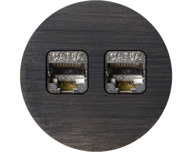 ROND 2.0 Multifit Data port 2 Keystones - small trim Data port Rond Canon de fusil donker