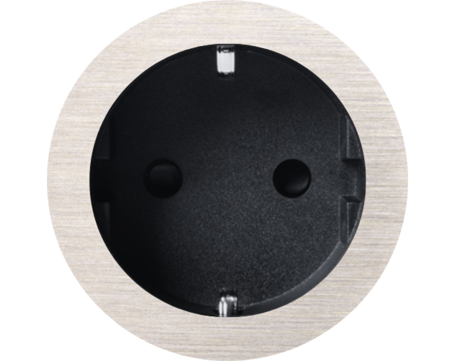 Rond 2.0 MultifitSocket F- brushed nickel - black cup Socket module Rond