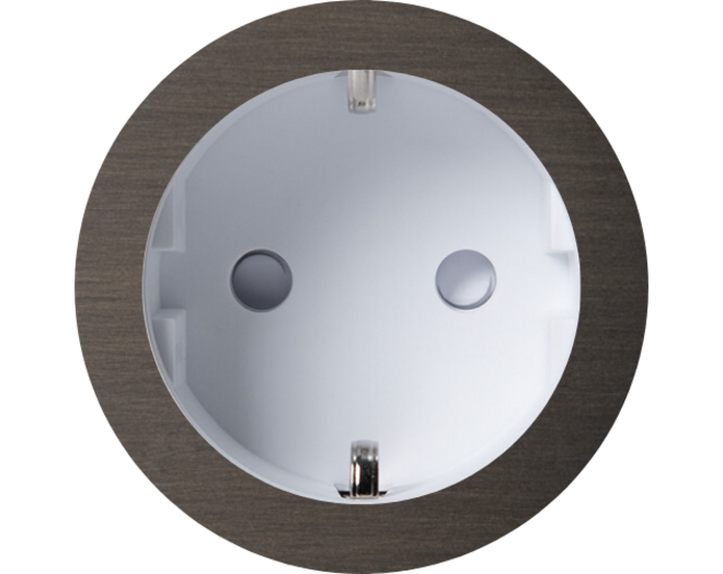Rond 2.0 Socket F - s. trim - dark bronze - white cup Socket module Rond