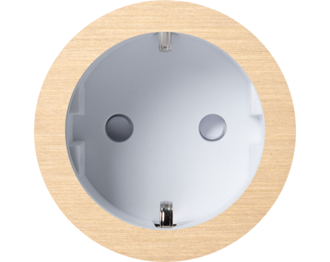 Rond 2.0 Socket F - s. trim - brushed brass - white cup Socket module Rond