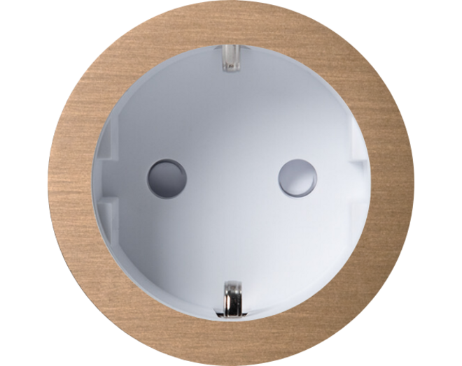 Rond 2.0 Socket F - s. trim - light bronze - white cup Socket module Rond