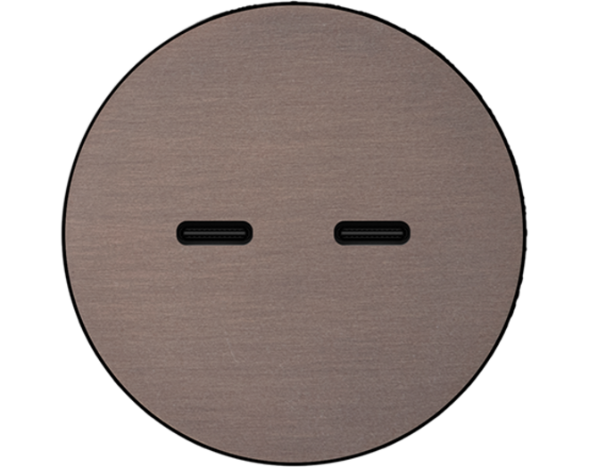 Rond 2.0 USB-C 2X (30W) - t.less - dark bronze USB-C module Rond