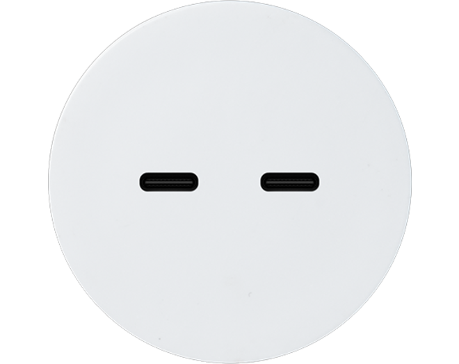 Rond 2.0 USB-C 2X (30W) - s. trim - white alu USB-C module Rond