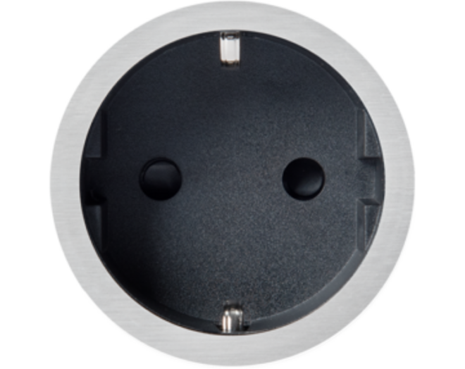 Rond 2.0 Socket F - t.less - brushed nickel - black cup Socket module Rond