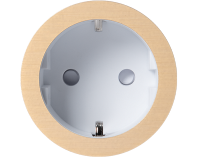 Rond 2.0 MultifitSocket F- brushed brass - white cup Socket module Rond