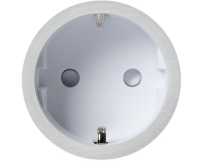 Rond 2.0 Socket F - t.less - brushed nickel - white cup Socket module Rond