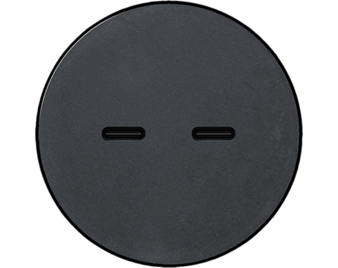 Rond 2.0 USB-C 2X (30W) - t.less - black ano USB-C module Rond