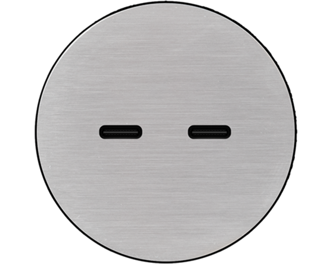 Rond 2.0 USB-C 2X (30W) - t.less - brushed nickel USB-C module Rond