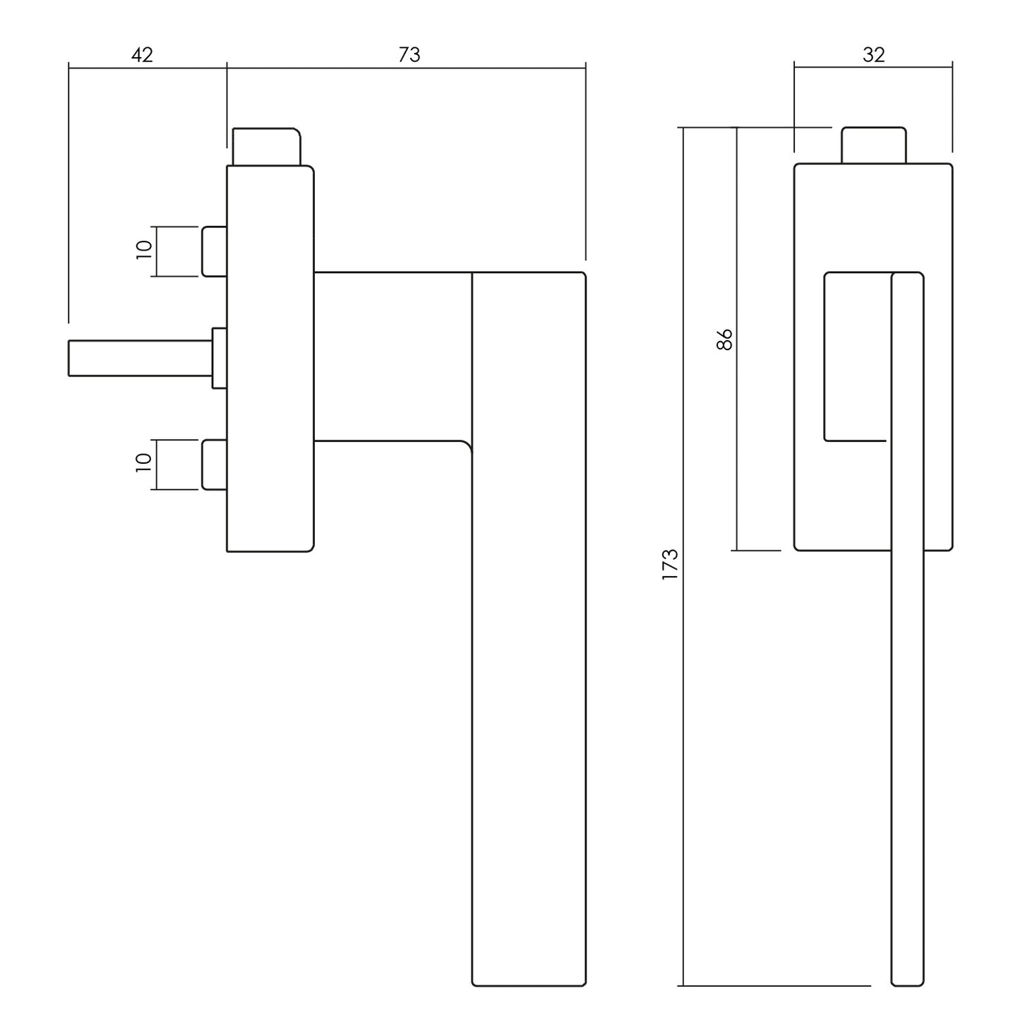 Olivari raamkruk Living afsluitbaar antraciet mat titaan PVD Olivari