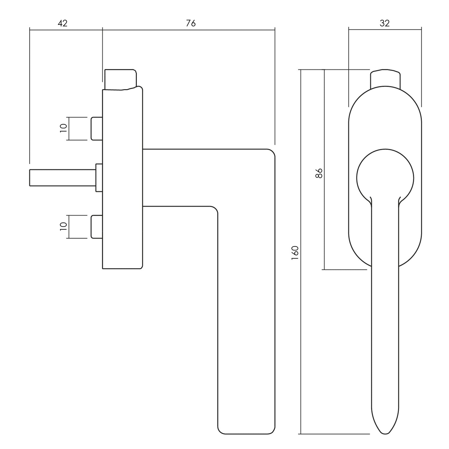 Olivari raamkruk Tecno afsluitbaar messing mat titaan PVD Olivari