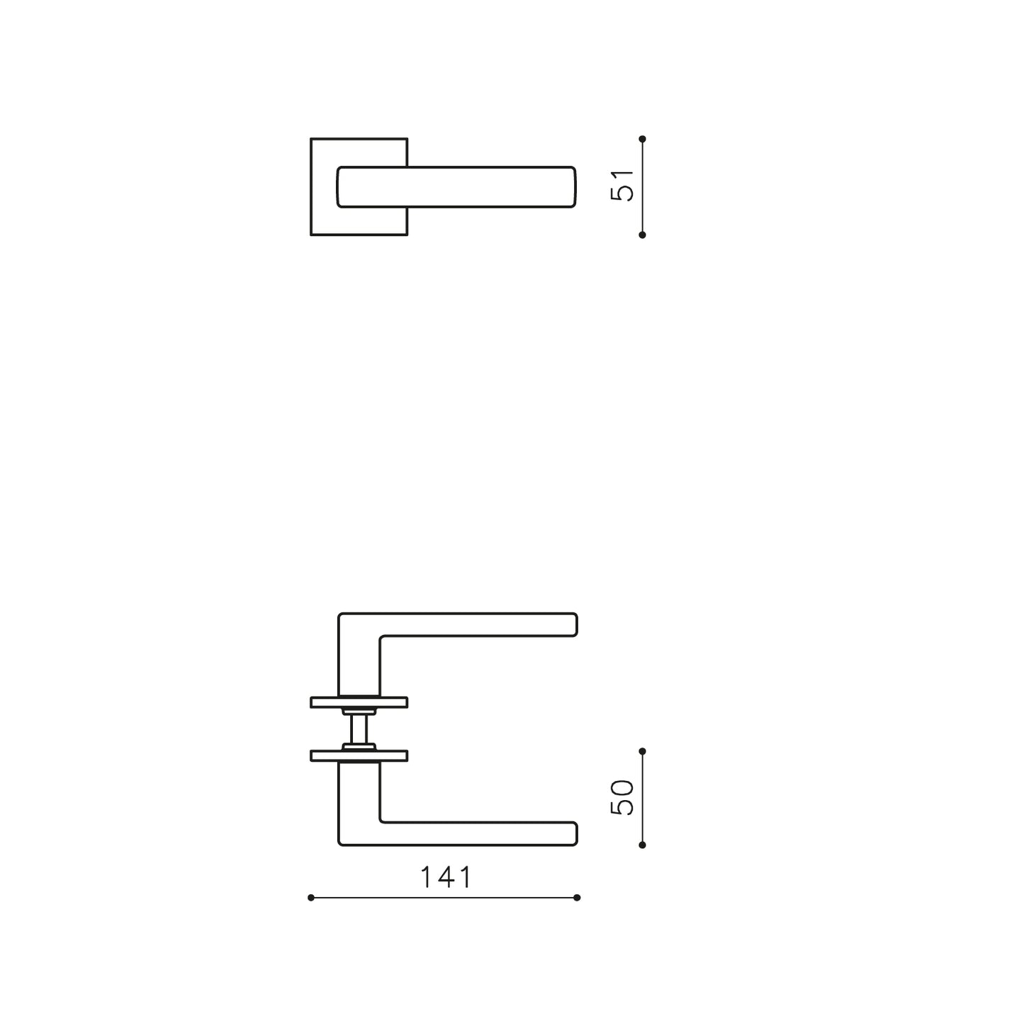 Olivari deurkruk Planet Q op rozet nikkel titaan PVD Olivari