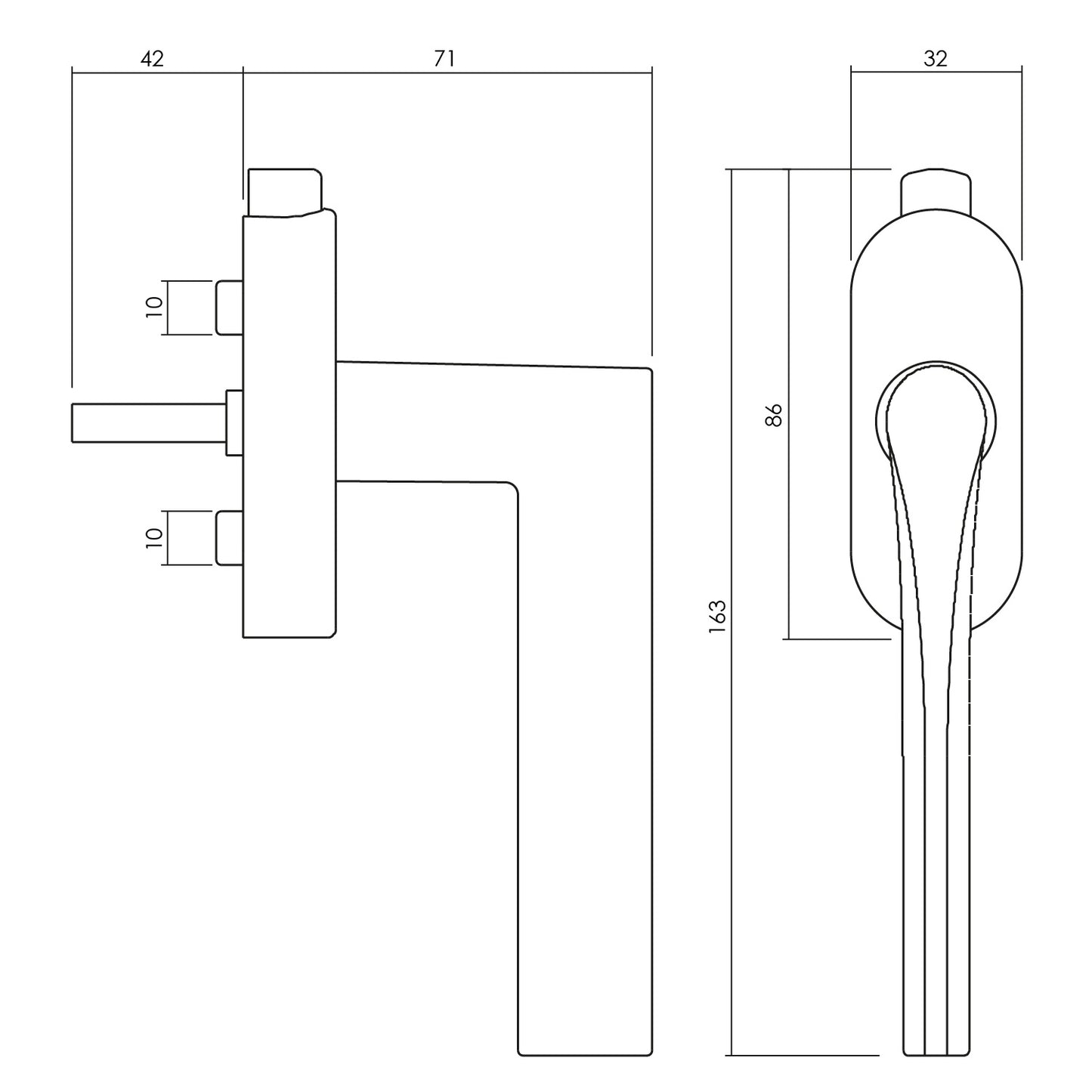 Olivari raamkruk Fin afsluitbaar nikkel titaan PVD Olivari