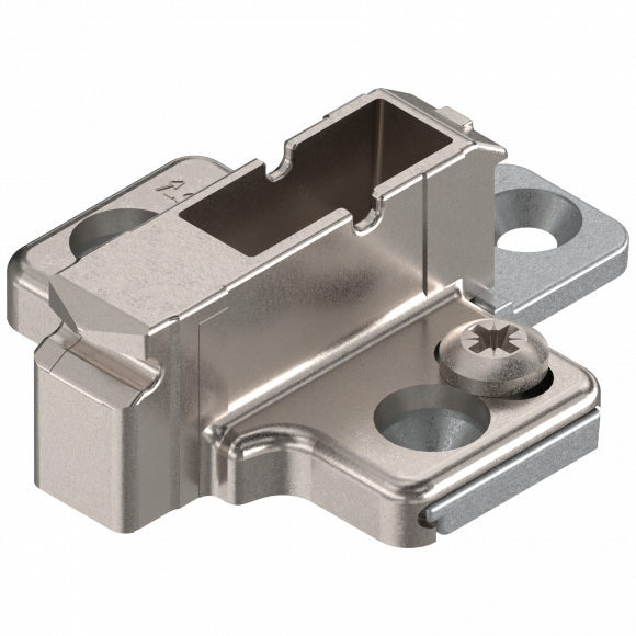 Kruismontageplaat 9mm verdikt voor spaanplaatschroeven Blum