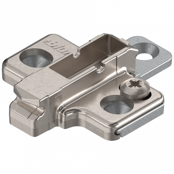 Kruismontageplaat 3mm verdikt voor spaanplaatschroeven Blum