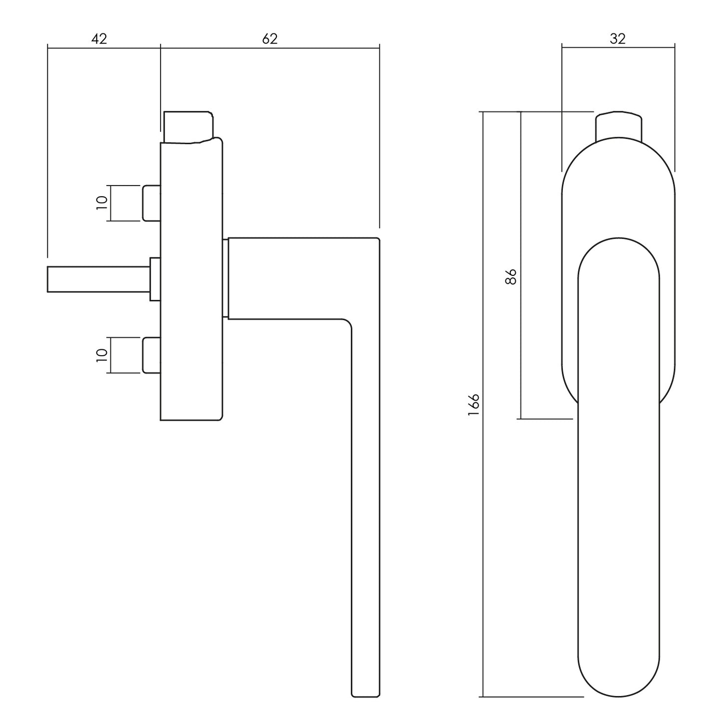 Olivari raamkruk Radial afsluitbaar antraciet mat titaan PVD Olivari