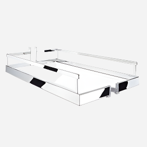 Inhangmand chroom/wit kast buitenmaat 300mm Arena Style Bestelmeubelbeslag.nl