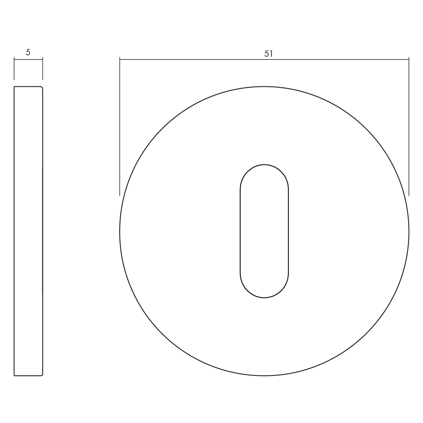 Olivari rozet rond met sleutelgat nikkel mat titaan PVD Olivari