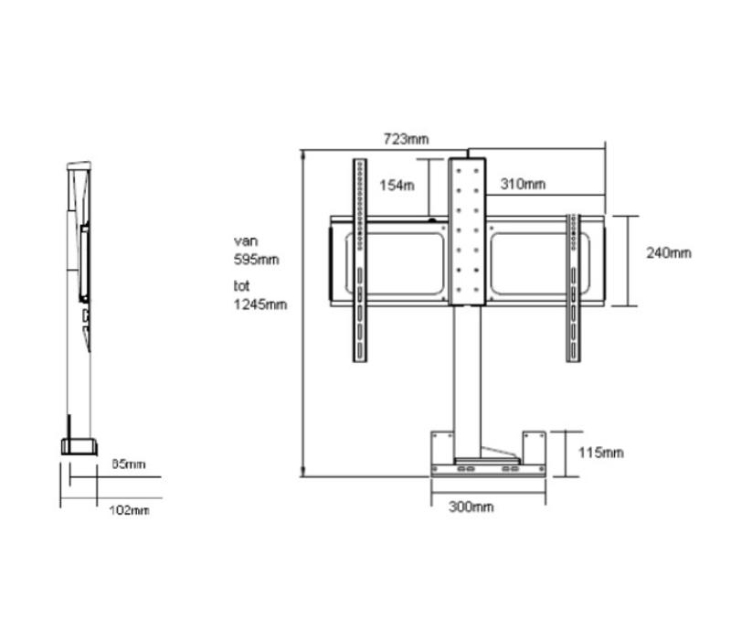 TV lift DL16 voor tv's tot max 42inch Linak