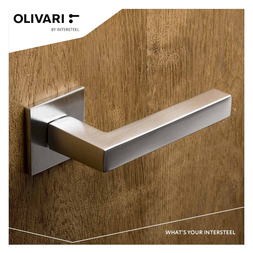 Olivari deurkruk ABC op rozet rvs mat titaan PVD Olivari