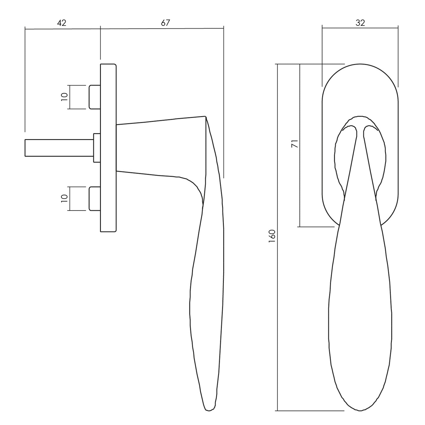 Olivari raamkruk Wind chroom Olivari