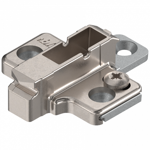 Kruismontageplaat 6mm verdikt voor euroschroeven Blum
