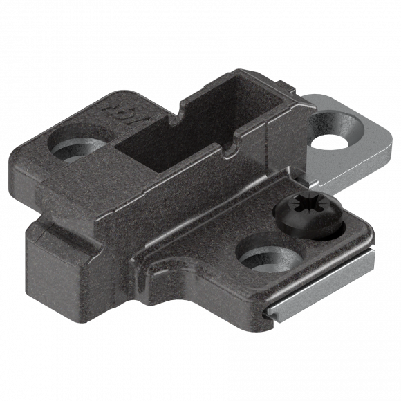 Kruismontageplaat 6mm verdikt Onyx zwart Blum