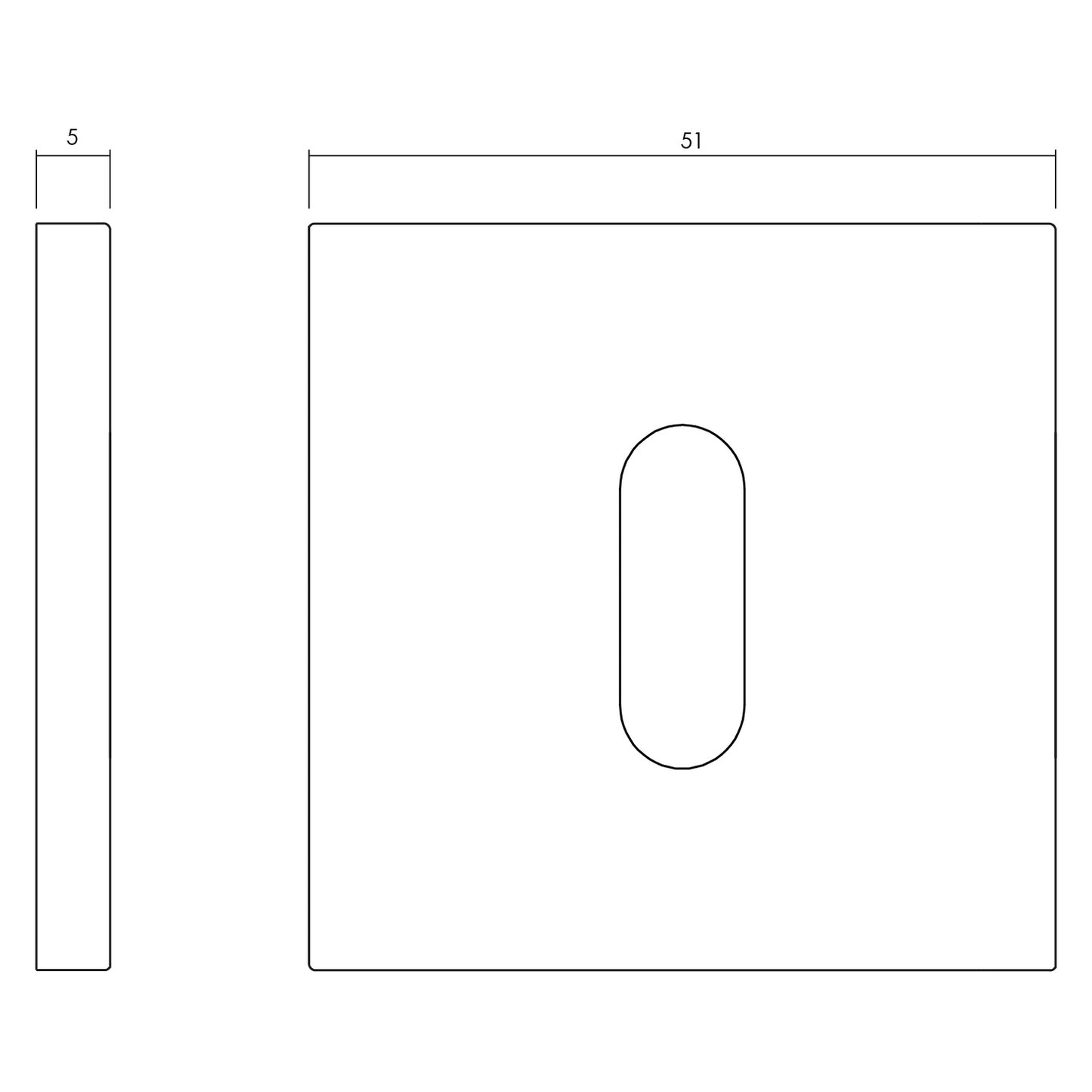 Olivari rozet vierkant met sleutelgat chroom mat Olivari