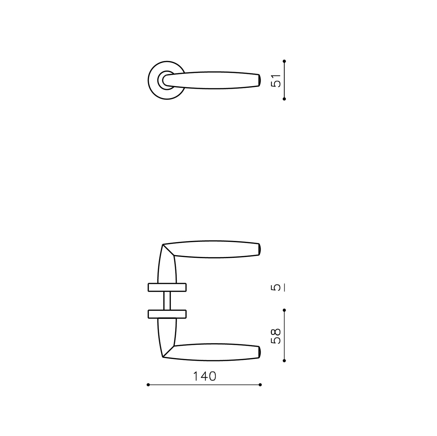 Olivari deurkruk Aurelia op rozet nikkel mat titaan PVD Olivari