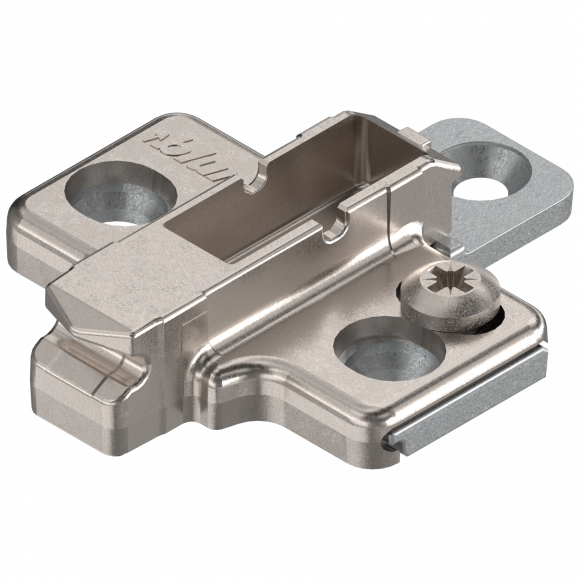 Kruismontageplaat 3mm verdikt voor euroschroeven Blum