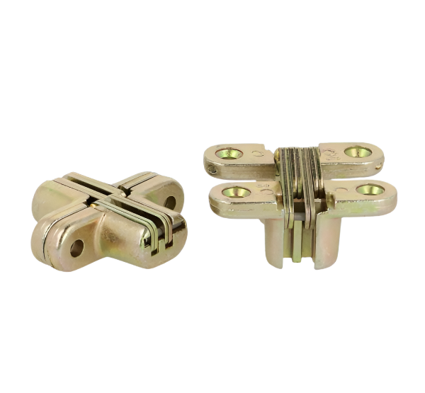 Vici scharnier 44x13mm geel verzinkt Bestelmeubelbeslag.nl