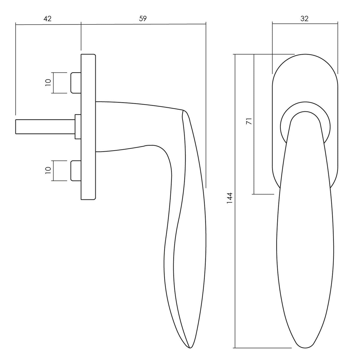 Olivari raamkruk Onda messing titaan PVD Olivari