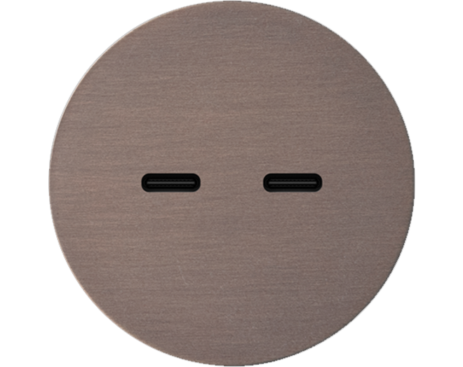 Rond 2.0 USB-C 2X (30W) - s. trim - dark bronze USB-C module Rond