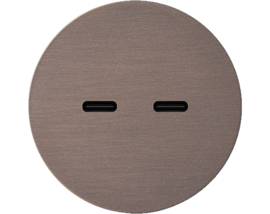Rond 2.0 USB-C 2X (30W) - s. trim - dark bronze USB-C module Rond