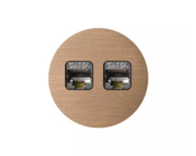 ROND 2.0 Data port 2 Keystones Data port Rond Brons licht Trimless