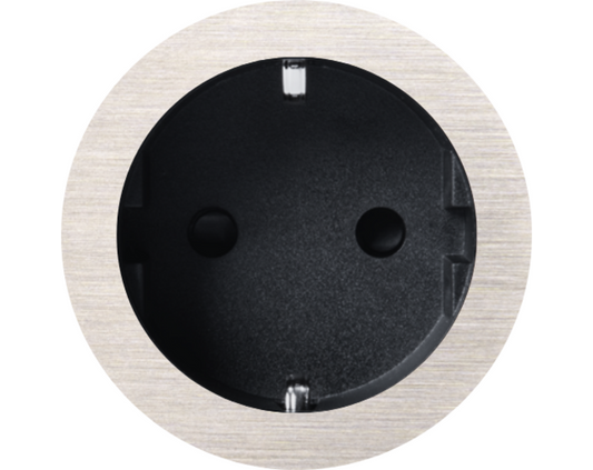 Rond 2.0 MultifitSocket F- brushed nickel - black cup Socket module Rond
