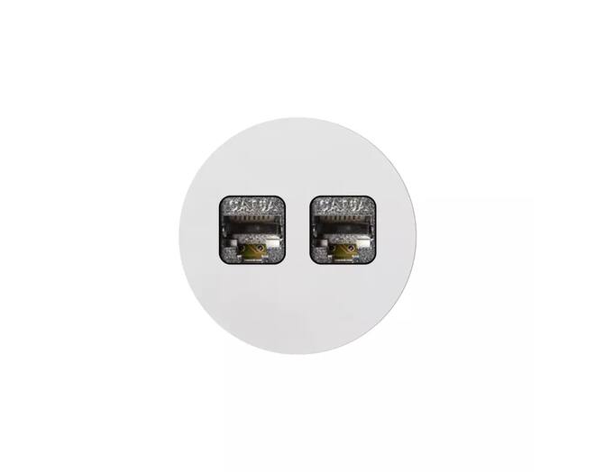 ROND 2.0 Data port 2 Keystones Data port Rond Aluminium wit Trimless