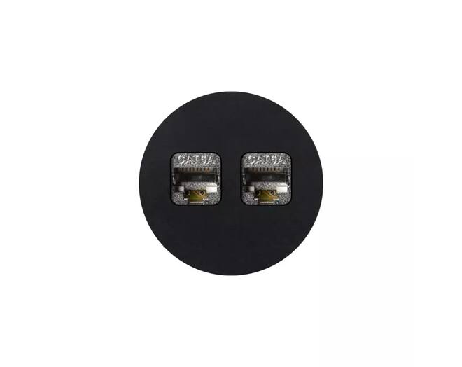 ROND 2.0 Data port 2 Keystones Data port Rond Aluminium zwart geanodiseerd Small Trim
