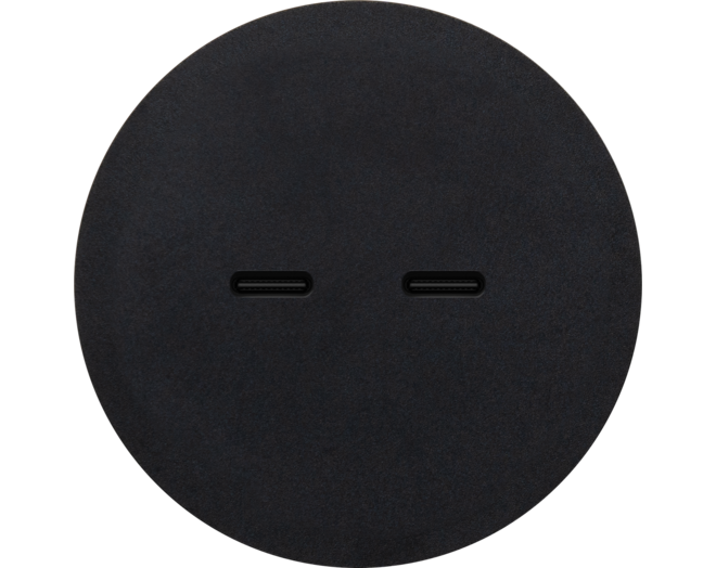 Rond 2.0 Multifit - USB-C 2X (30W) - s. trim - black ano USB-C module Rond