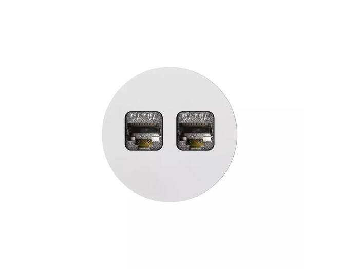 ROND 2.0 Data port 2 Keystones Data port Rond Aluminium wit Small Trim