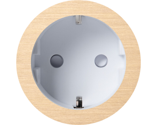 Rond 2.0 Socket F - s. trim - brushed brass - white cup Socket module Rond