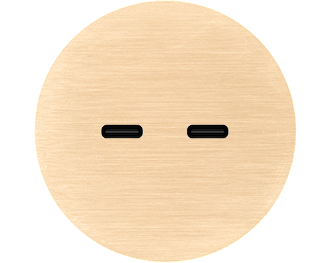 Rond 2.0 Multifit - USB-C 2X (30W) - s. trim - brushed brass USB-C module Rond