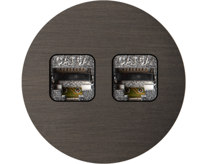 ROND 2.0 Multifit Data port 2 Keystones - small trim Data port Rond Brons donker