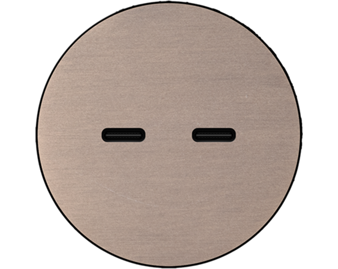 Rond 2.0 USB-C 2X (30W) - t.less - light bronze USB-C module Rond