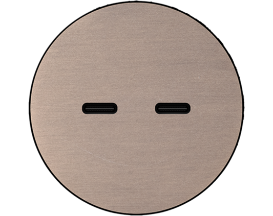 Rond 2.0 USB-C 2X (30W) - t.less - light bronze USB-C module Rond