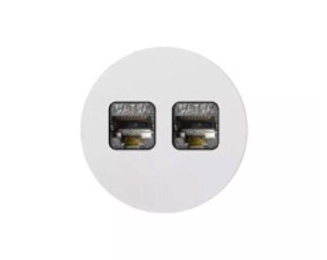 ROND 2.0 Multifit Data port 2 Keystones - small trim Data port Rond Aluminium wit