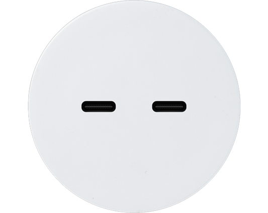 Rond 2.0 USB-C 2X (30W) - s. trim - white alu USB-C module Rond