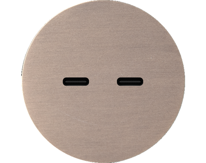 Rond 2.0 Multifit - USB-C 2X (30W) - s. trim - light bronze USB-C module Rond