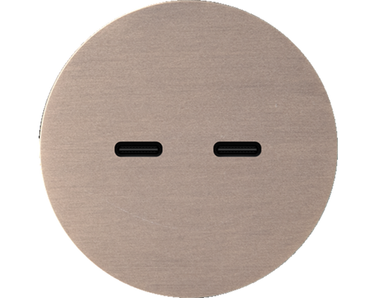 Rond 2.0 Multifit - USB-C 2X (30W) - s. trim - light bronze USB-C module Rond