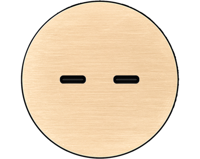 Rond 2.0 USB-C 2X (30W) - t.less - brushed brass USB-C module Rond