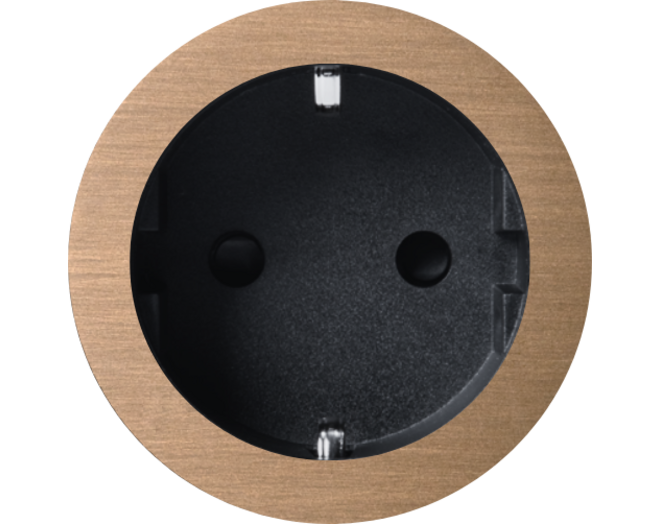 Rond 2.0 Socket F - s. trim - light bronze - black cup Socket module Rond